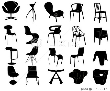 家具 椅子 シルエット ファニチャーのイラスト素材