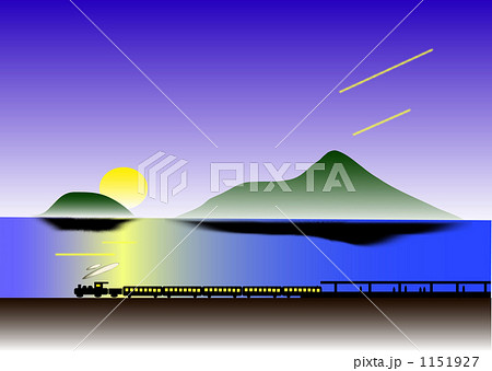 夜汽車のイラスト素材