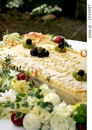 四角のケーキの写真素材