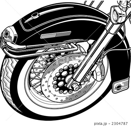 タイヤ 前輪 イラスト バイクのイラスト素材