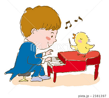 子供 ピアノ 楽器 演奏の写真素材