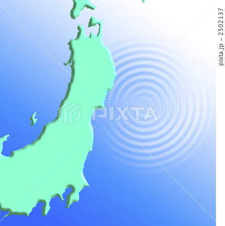 東北関東地震 東北地震 津波 日本地図のイラスト素材