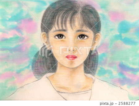 美少女 水彩画の写真素材 - PIXTA