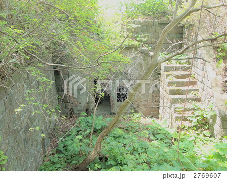 津軽要塞 戦争遺跡 函館山の写真素材