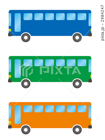 乗り物 バス かわいい 横向きのイラスト素材