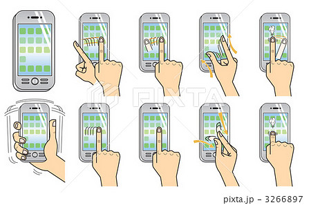 タップ スマホ スマフォ 説明書のイラスト素材 Pixta