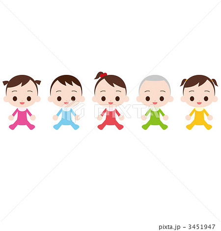 5人姉妹のイラスト素材