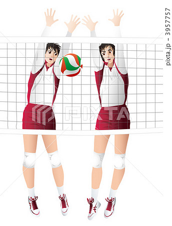 ママさんバレーのイラスト素材