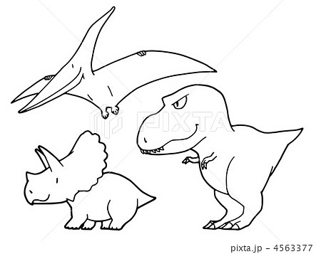プテラノドン ティラノサウルス トリケラトプス 恐竜のイラスト素材