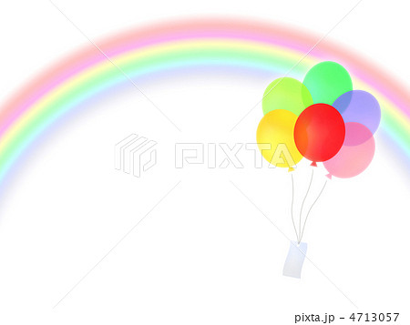 ゴム風船 虹色 ゴム バルーン 背景 明るい かわいいの写真素材