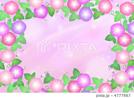 朝顔 額 背景 ７月のイラスト素材 Pixta