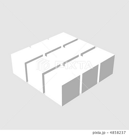 立方体 正方形 四角 立体のイラスト素材
