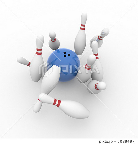 ボーリング ストライク ピン 倒れるのイラスト素材