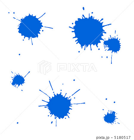 ペンキ 飛び散る 青 塗料のイラスト素材