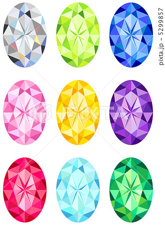 宝石 ジュエリー 貴石 オーバルカットのイラスト素材