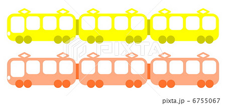 電車 列車 かわいい 横向きのイラスト素材