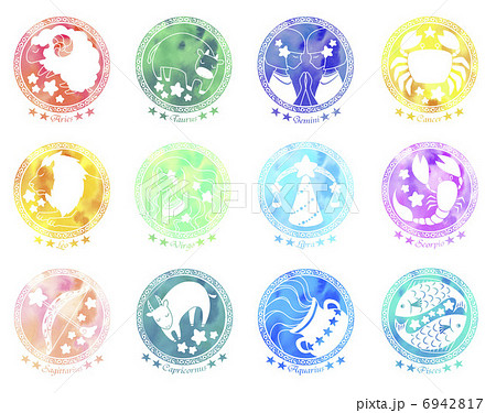 星座 12星座 女性 人物のイラスト素材