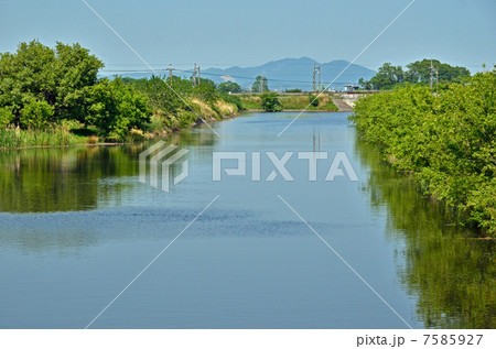 多々良川 群馬県 一級河川 館林市の写真素材