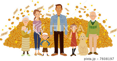 お金 金持ち 一攫千金 大富豪のイラスト素材