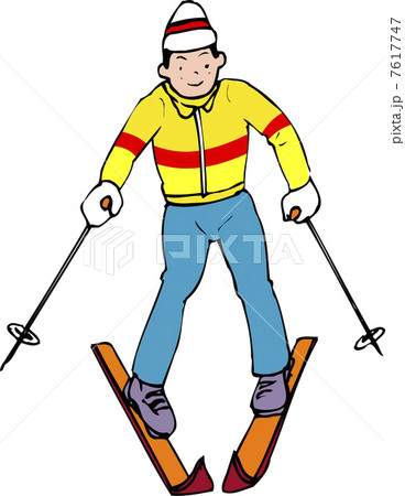 ウインタースポーツ スキー スキー板 イラストレーションのイラスト素材