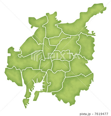 愛知県の地図のイラスト素材