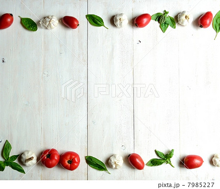 白板背景 食材 イタリア料理の写真素材