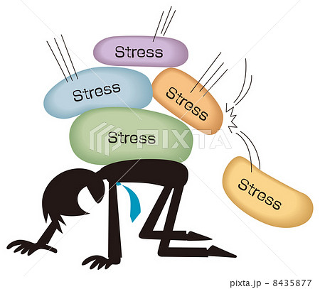 Stress シルエット 不安のイラスト素材