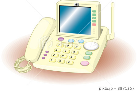 固定電話 電話 モニター付き 電化製品のイラスト素材