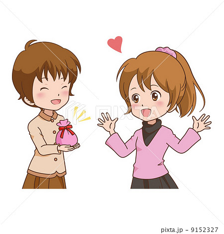 友チョコ 友情 学生 Kawaii クリスマスのイラスト素材