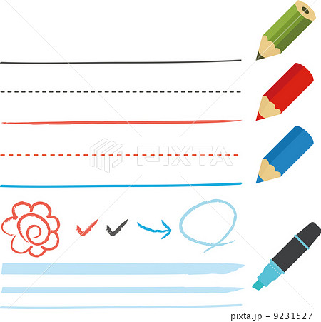筆記用具 装飾 線 下線のイラスト素材