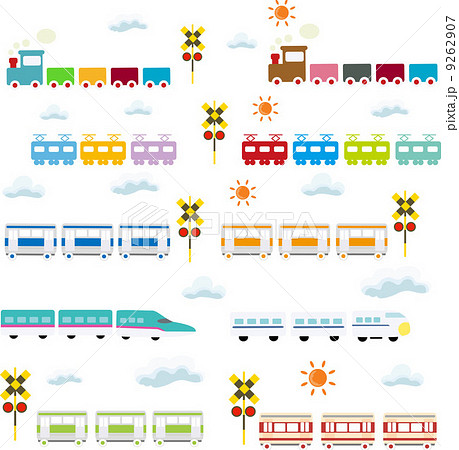 電車 かわいい 子供向け イラストの写真素材