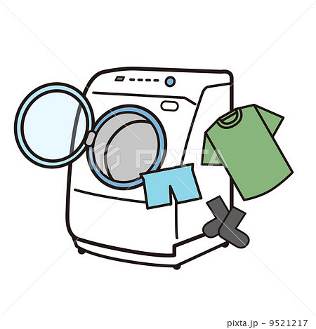 洗濯 洗濯機 全自動洗濯機 主婦のイラスト素材