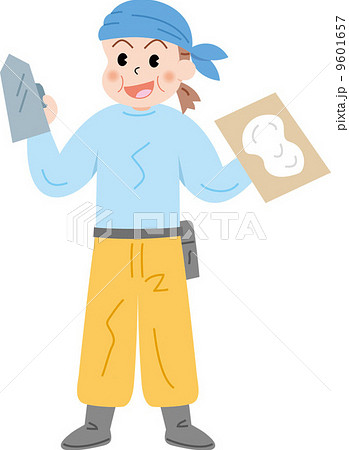 左官 左官職人 男性 人物のイラスト素材