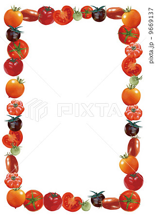 ソプラノ 料理 枠 イタリア料理 背景 野菜 夏 ミニトマトのイラスト素材