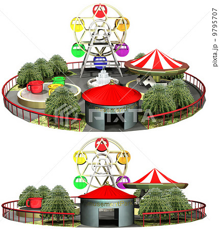 コーヒーカップ 遊園地 回転 アミューズメントのイラスト素材