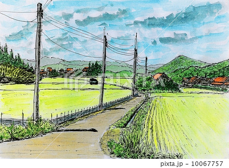 日本の原風景のイラスト素材