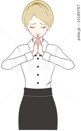 祈る 女性 人物 モデルのイラスト素材