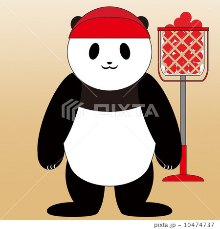 玉入れ パンダ 運動会 グランドのイラスト素材
