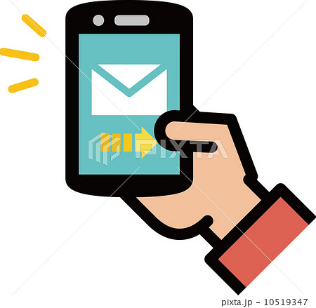 メール スマートフォン 送信 ベクターのイラスト素材