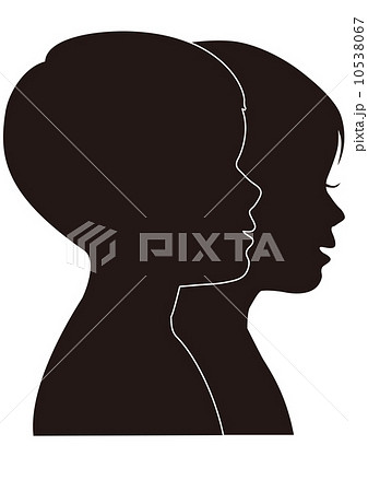 子供 横顔 シルエット ベクターのイラスト素材