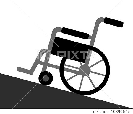 車椅子 スロープ バリアフリー 傾斜路のイラスト素材