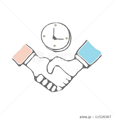 パートナー 握手 面接 女性的のイラスト素材