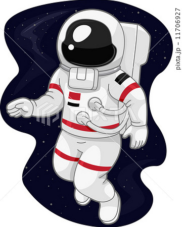 宇宙飛行士 イラスト クリップアート 無重力のイラスト素材