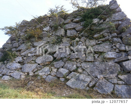 竹田城 石垣 野積 天空の城の写真素材