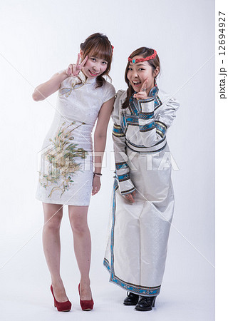 台湾 民族衣装 女性の写真素材
