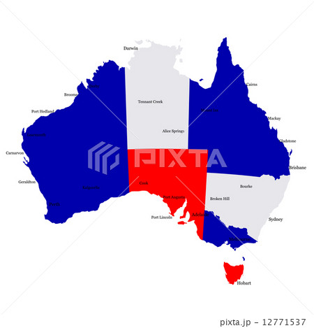 オーストラリア 地図 国のイラスト素材