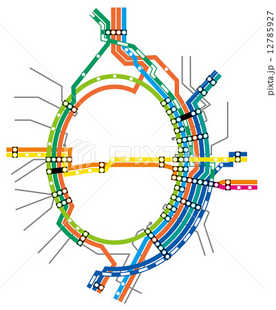 鉄道路線図のイラスト素材