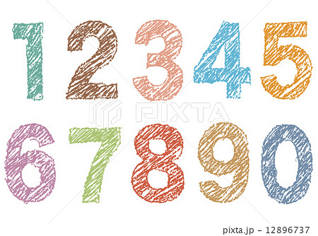 フォント 数字 素朴 可愛いのイラスト素材