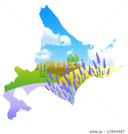 地図 北海道 風景 素材のイラスト素材