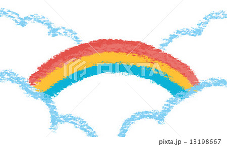 虹色 クレヨン画 背景 イラストのイラスト素材 Pixta